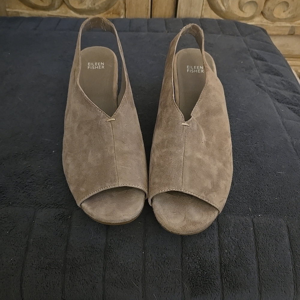 Eileen Fisher Women's Brown Suede Mules